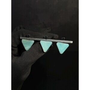 Sterling Silver Kinetic Triangle Stone Bar Brooch Kinetyk STG